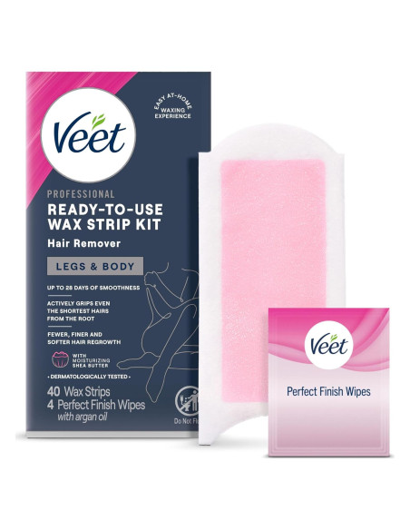 Tiras de Cera Veet para Vello Corporal Femenino 40 Unidades Tiras de Cera Veet para Vello Corporal Femenino 40 Unidades