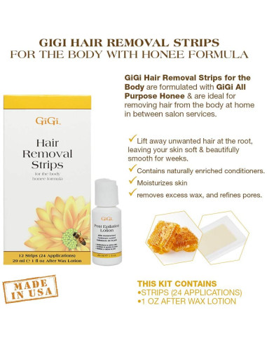 Cintas Depilatorias GiGi para el Cuerpo - Kit 12 Cintas
