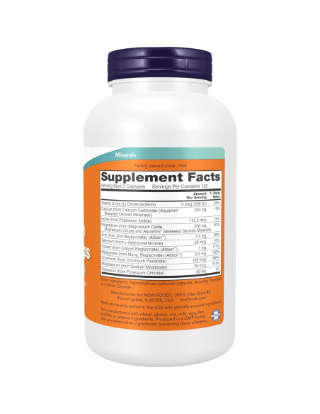 NOW Suplementos Multi Mineral 240 Cápsulas Veganas NOW Suplementos Multi Mineral 240 Cápsulas Veganas