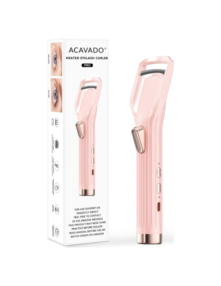 Rizador de Pestañas Eléctrico Acavado Rosa - 2 Modos Calor Rizador de Pestañas Eléctrico Acavado Rosa - 2 Modos Calor