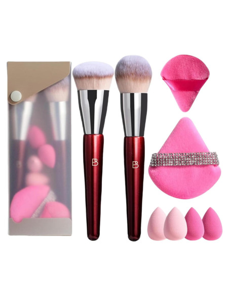 Conjunto de Brochas de Maquillaje BS-MALL - 8 Piezas con Esponjas Conjunto de Brochas de Maquillaje BS-MALL - 8 Piezas con Esponjas