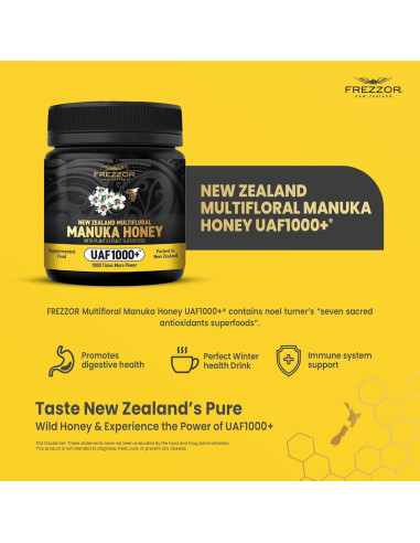 Miel Cruda Multifloral FREZZOR de Manuka 250g UAF1000+