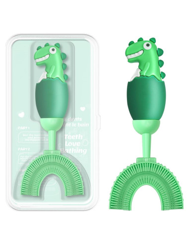 Cepillo de Dientes en U ZMRZ para Niños 2-7 Años Verde