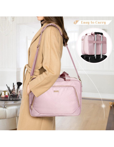 Estuche de Maquillaje Prokva Rosa 5 en 1 con 4 Bolsas