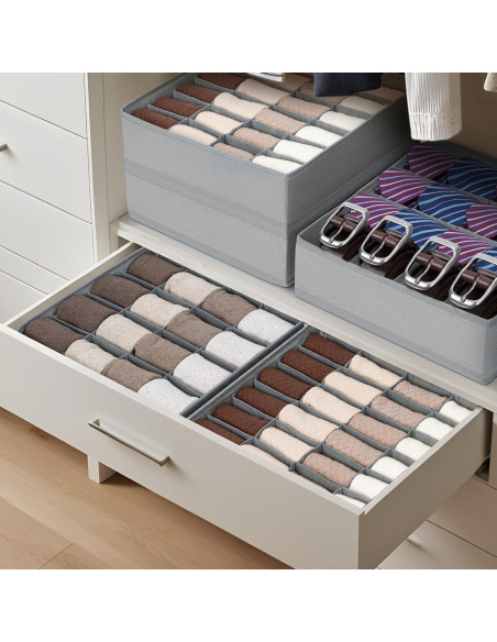 Organizador de Calcetines DIMJ - 2 Celdas Plegables Gris Organizador de Calcetines DIMJ - 2 Celdas Plegables Gris