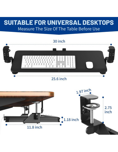 Bandeja de Teclado Deslizante PiomuDek Ajustable 66 x 30 cm