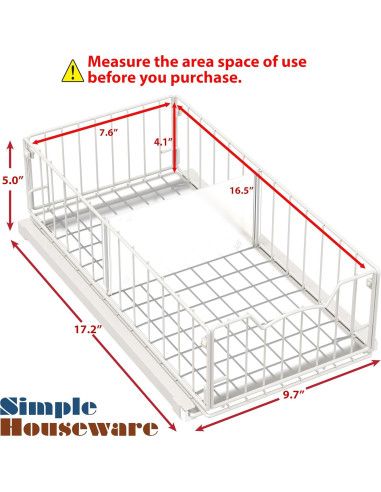 Organizador deslizante Simple Houseware 43,69x24,64x12,7 cm Blanco