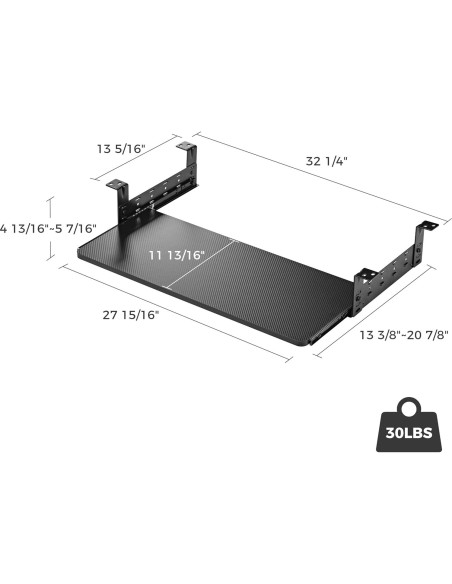 Bandeja de Teclado Ajustable EUREKA ERGONOMIC 71x28 cm Bandeja de Teclado Ajustable EUREKA ERGONOMIC 71x28 cm