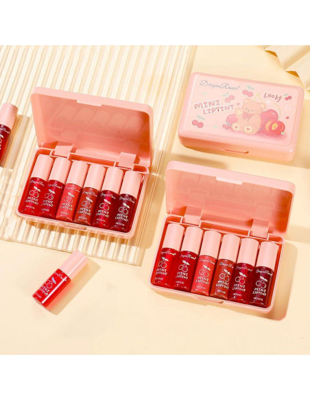 Set de 6 Brillos Labiales Tinte Miniling - Hidratante y Larga Duración Set de 6 Brillos Labiales Tinte Miniling - Hidratante y Larga Duración