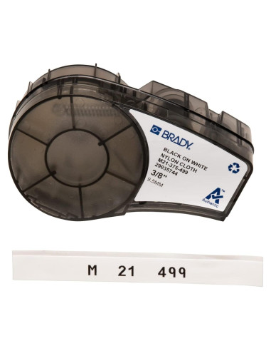 Etiqueta de Nylon Brady M21-375-499 0.95 cm Negro sobre Blanco