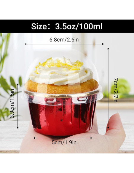 Moldes Desechables para Mini Cupcakes EUSOAR 50pcs Rojo/Oro Moldes Desechables para Mini Cupcakes EUSOAR 50pcs Rojo/Oro