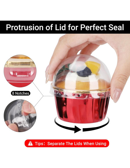 Moldes Desechables para Mini Cupcakes EUSOAR 50pcs Rojo/Oro Moldes Desechables para Mini Cupcakes EUSOAR 50pcs Rojo/Oro