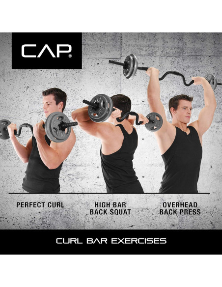 Barra Curl Super CAP Barbell RB-48T2B 90.72 kg Negro Barra Curl Super CAP Barbell RB-48T2B 90.72 kg Negro