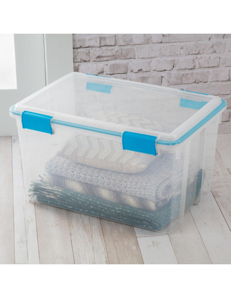 Caja de Almacenamiento Sterilite 54L 4 Paquetes Azul Caja de Almacenamiento Sterilite 54L 4 Paquetes Azul