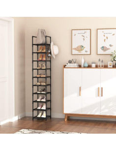 Estante de Zapatos LANTEFUL 10 Niveles Metal Negro 2