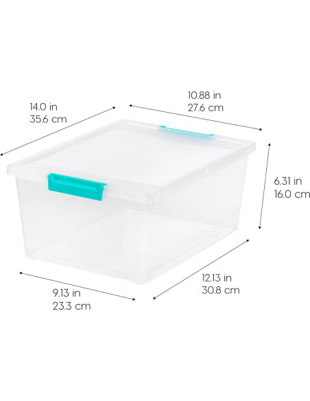 Contenedores de Almacenamiento IRIS USA 12 Qt, Paquete de 4, Apilables Contenedores de Almacenamiento IRIS USA 12 Qt, Paquete de 4, Apilables