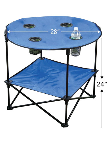 Mesa de Camping Plegable Eunicole Azul 71.1x60.9 cm