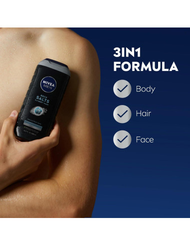 NIVEA Men Gel de Ducha Exfoliante 3x500ml Limpieza Profunda
