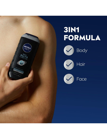 NIVEA Men Gel de Ducha Exfoliante 3x500ml Limpieza Profunda NIVEA Men Gel de Ducha Exfoliante 3x500ml Limpieza Profunda