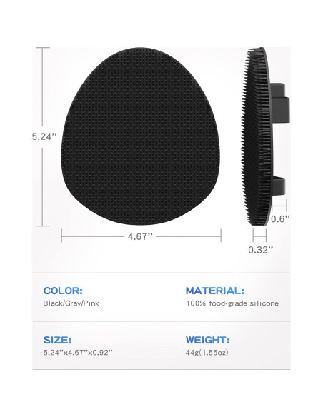 Cepillo de Ducha de Silicona Manmihealth Negro x2 Cepillo de Ducha de Silicona Manmihealth Negro x2