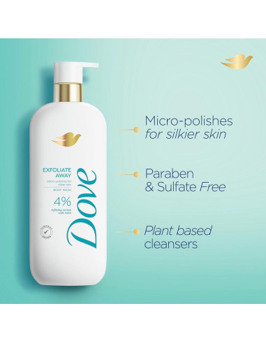 Dove Gel de Ducha Exfoliante 523ml con AHA y Suero Refinador