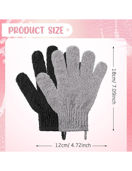 104 Guantes Exfoliantes Didaey para Baño y Spa - Negro y Gris 104 Guantes Exfoliantes Didaey para Baño y Spa - Negro y Gris