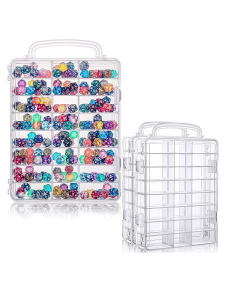 Caja de Almacenamiento de Dados Aoriher 2 Piezas 48 Ranuras Caja de Almacenamiento de Dados Aoriher 2 Piezas 48 Ranuras