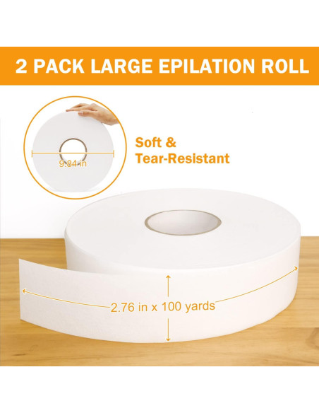 Rollo de tiras de cera Vumdua 2PCS 7 cm x 91 m para depilación Rollo de tiras de cera Vumdua 2PCS 7 cm x 91 m para depilación
