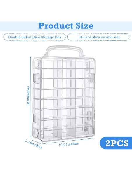 Caja de Almacenamiento de Dados Aoriher 2 Piezas 48 Ranuras Caja de Almacenamiento de Dados Aoriher 2 Piezas 48 Ranuras