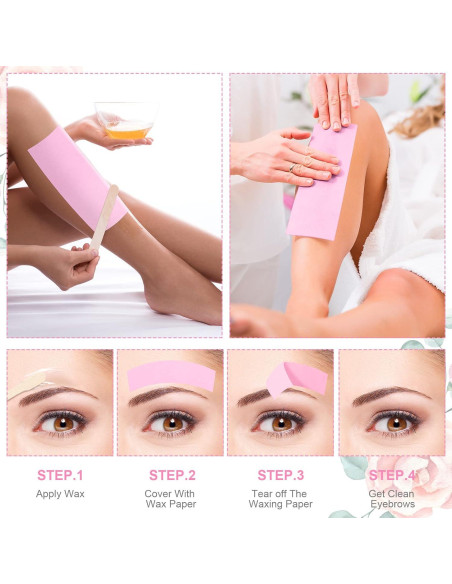 Kit de 400 Tiras de Cera No Tejidas Yaomiao Rosa Kit de 400 Tiras de Cera No Tejidas Yaomiao Rosa