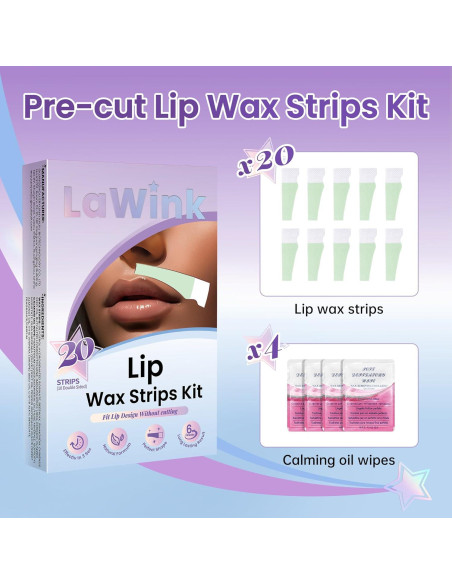Kit de Ceras Faciales LAWINK - 20 Cintas + 4 Toallitas Kit de Ceras Faciales LAWINK - 20 Cintas + 4 Toallitas