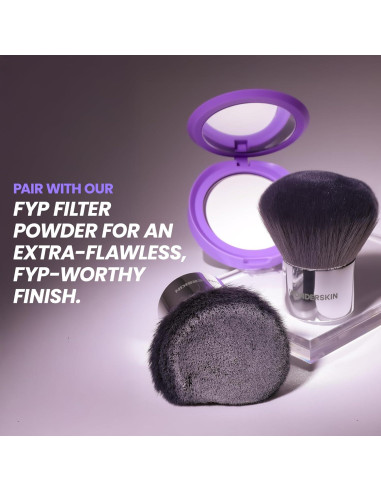 Brocha Kabuki Wonderskin Gris Oscuro para Maquillaje