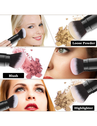 Brocha de Maquillaje Retráctil Falliny - 2 Paquete Kabuki