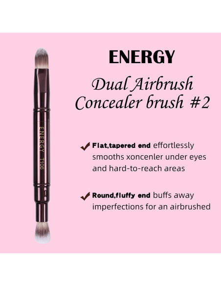 Brocha de Corrector ENERGY Doble Airbrush 2-en-1 Retráctil Brocha de Corrector ENERGY Doble Airbrush 2-en-1 Retráctil