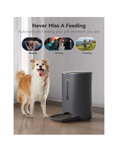 Dispensador Automático de Comida WOPET 7L para Perros y Gatos