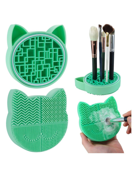 Alfombrilla Limpiadora de Brochas Mygeromon Verde 2 en 1 Alfombrilla Limpiadora de Brochas Mygeromon Verde 2 en 1