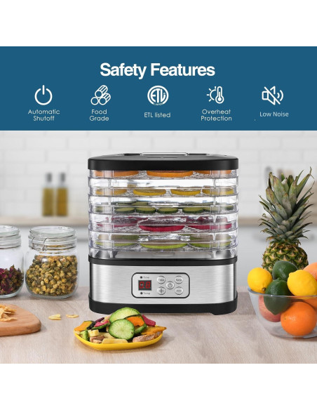 Deshidratadora de Alimentos OSTBA 5 Bandejas 240W LED Deshidratadora de Alimentos OSTBA 5 Bandejas 240W LED