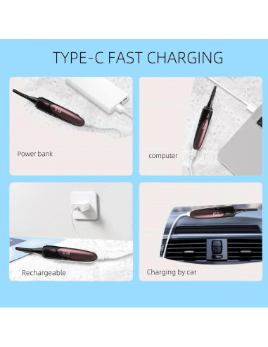 Rizador de Pestañas Eléctrico GUIZREN Recargable LED 8s