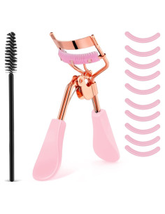 Kit Rizador de Pestañas WLLHYF Profesional Rosa con Peine