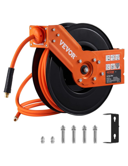 Carrete Retráctil de Manguera de Aire VEVOR 3/8" x 15m Carrete Retráctil de Manguera de Aire VEVOR 3/8" x 15m