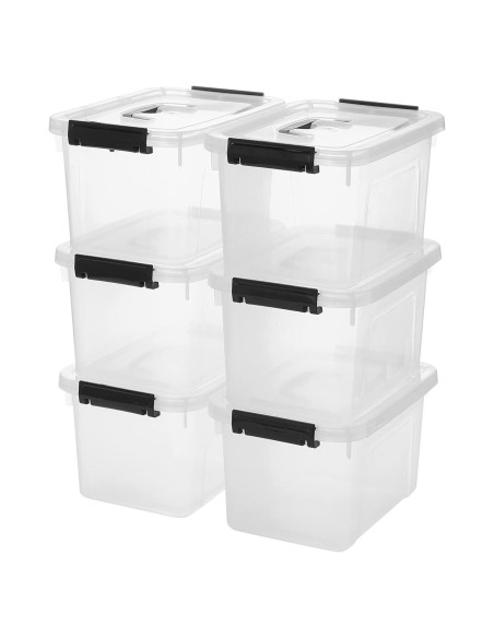 Cajas de Almacenamiento Plástico Transparente JUJIAJIA 6L Cajas de Almacenamiento Plástico Transparente JUJIAJIA 6L