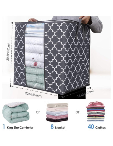 Bolsas de Almacenamiento WISELIFE 3 Paquete 100L Gris