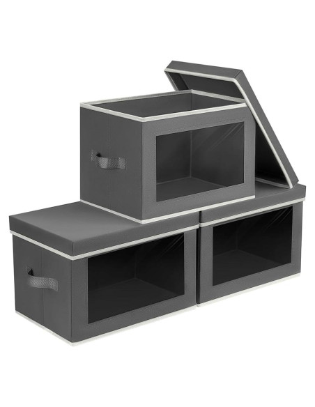 Cajas de Almacenamiento Homsorout 3 Paquetes 37,85x24,89cm Gris Cajas de Almacenamiento Homsorout 3 Paquetes 37,85x24,89cm Gris