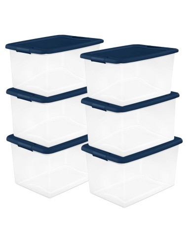 Contenedor de Almacenamiento Sterilite 6 Pack 64 Cuartos Azul