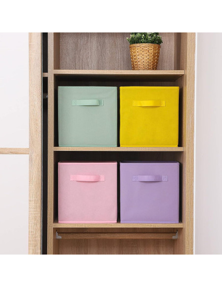 Cajas de Almacenamiento Stero 6 Pack Tela Multicolor 27 cm Cajas de Almacenamiento Stero 6 Pack Tela Multicolor 27 cm