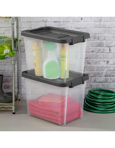 Caja Apilable Modular Transparente Sterilite 30QT 45,72x32cm Caja Apilable Modular Transparente Sterilite 30QT 45,72x32cm