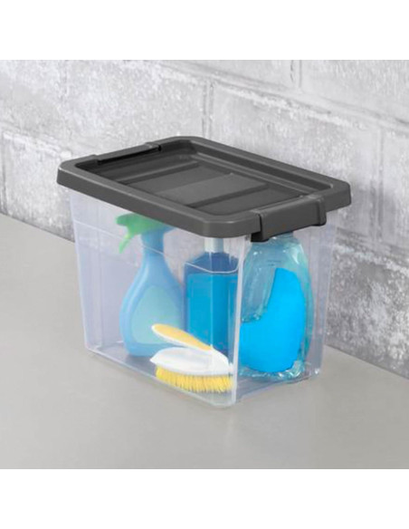 Caja Apilable Modular Transparente Sterilite 30QT 45,72x32cm Caja Apilable Modular Transparente Sterilite 30QT 45,72x32cm