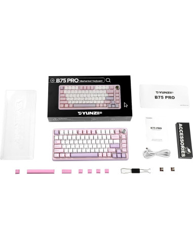 Teclado Mecánico Inalámbrico YUNZII B75 PRO 75% RGB