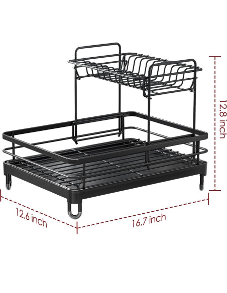 Escurridor de Platos Sakugi Acero Inoxidable 2 Niveles Negro Escurridor de Platos Sakugi Acero Inoxidable 2 Niveles Negro