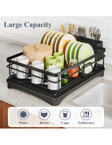 Escurridor de Platos SAYZH Acero Inoxidable Negro 42,4x29,9cm